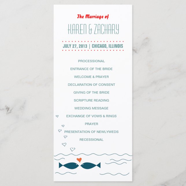 Bröllopsprogram Program (Framsida)