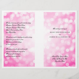 Bröllopsprogram Rosa Glitter Ljus