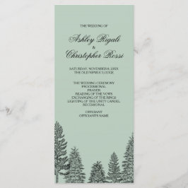 Bröllopsprogram, Rustic Gräs Träd - Grönten Program