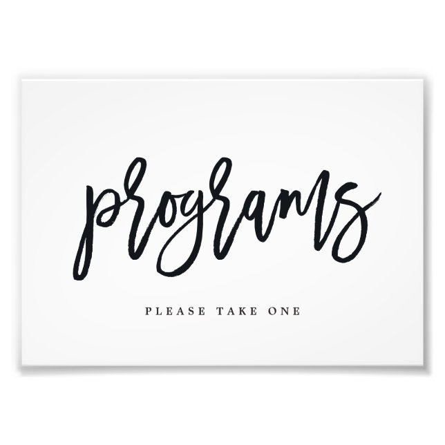 Bröllopsprogram-signera Välj din Storleka pensel Fototryck (Framsidan)