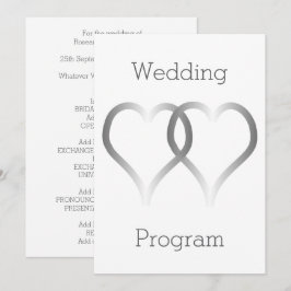 Bröllopsprogram Silver Hearts Program