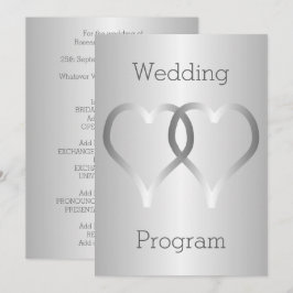 Bröllopsprogram Silver Hearts Program