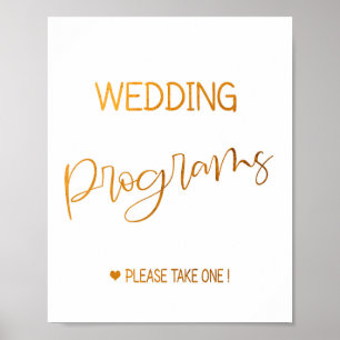 Bröllopsprogram skylt 8x10 poster