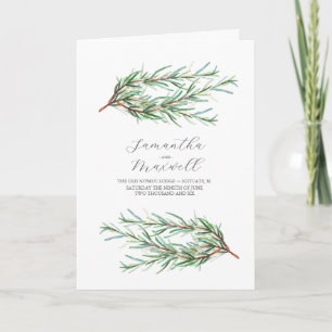 Bröllopsprogram Watercolor Rosemary Foldat Program
