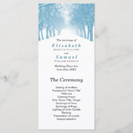 Bröllopsprogram Winter Träd Avenue Väg Program