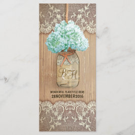 bröllopsprogrammen burk, rustik program