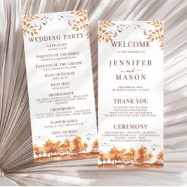 Bröllopsprogrammen Fall Autumn Forest Träd Löv