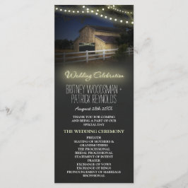 Bröllopsprogrammen Farm String Ljus Rustic Barn Program