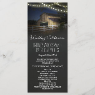 Bröllopsprogrammen Farm String Ljus Rustic Barn Program