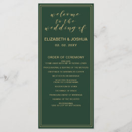 Bröllopsprogrammen grönt och Guld Program