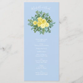 Bröllopsprogrammen Light Gult Blek Blue Ro Meny