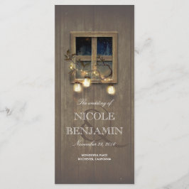 Bröllopsprogrammen Mason Burk Rustic Ljus Barn Program