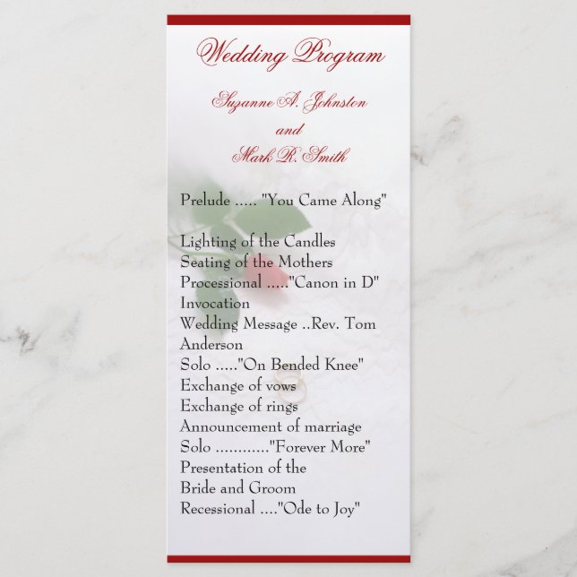 Bröllopsprogrammen ro program (Framsida)