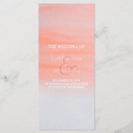 Bröllopsprogrammen rosa Light Watercolor Swash Program