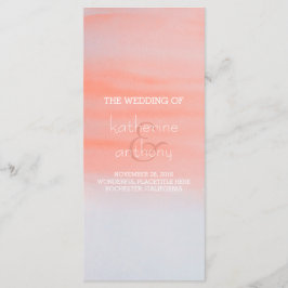 Bröllopsprogrammen rosa Light Watercolor Swash Program