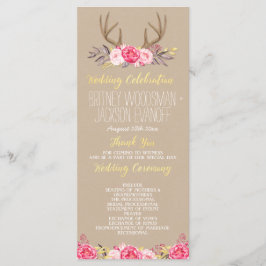 Bröllopsprogrammen Rustic Blommigt Peony & Hjort A Program