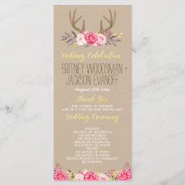 Bröllopsprogrammen Rustic Blommigt Peony & Hjort A Program