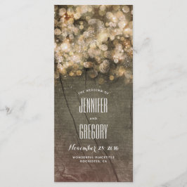 Bröllopsprogrammen Rustic Guld String Ljus Program