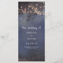 Bröllopsprogrammen Rustic Träd och String Ljus Program