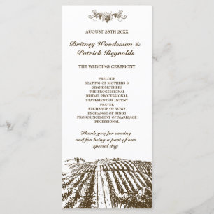 Bröllopsprogrammen Tuscan Vintage Winery Vineyard Program