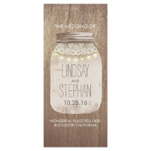 bröllopsprogrammen vid kustmason burk snöre ljus