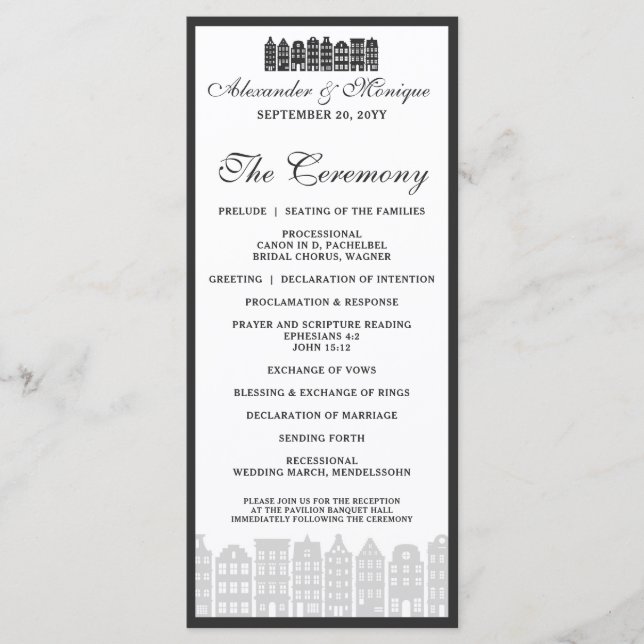 Bröllopsprogrammet Amsterdam Canal Row Houses Neth Program (Framsida)