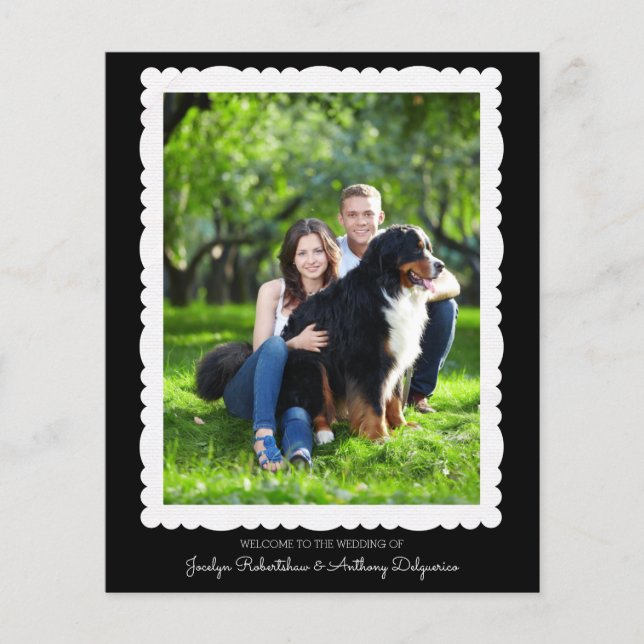 Bröllopsprogrammet anpassningsbar Photo Black and  (Framsida)