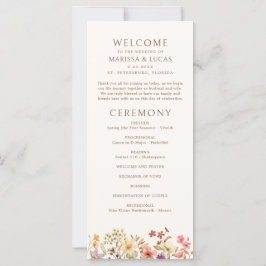 Bröllopsprogrammet Autumn Fall Wildblommor