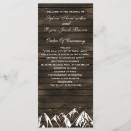 Bröllopsprogrammet Barn wood Camping Rustic Mounta Program