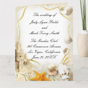Bröllopsprogrammet Beach Sand Castle Kort