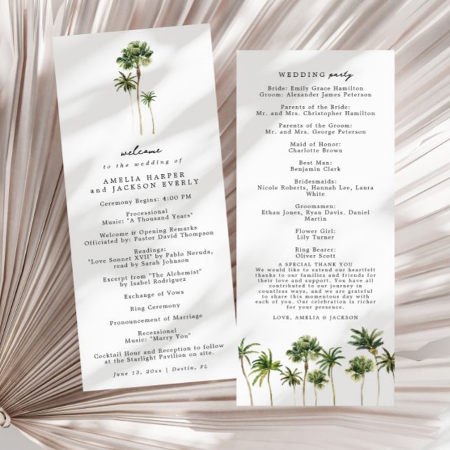 Bröllopsprogrammet Beach Wedding Order of Events (Skapare uppladdad)