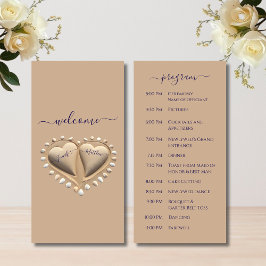 Bröllopsprogrammet Beach Wedding Sand Hearts