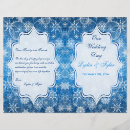 Bröllopsprogrammet Blå och vita Snö-flingor