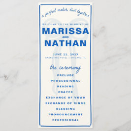 Bröllopsprogrammet Blå ritad tillsammans, led Program