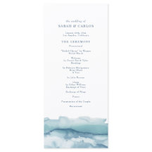 Bröllopsprogrammet Blå vattenfärg i havet