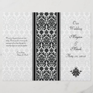 Bröllopsprogrammet Black and White Damask