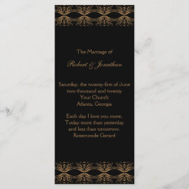 Bröllopsprogrammet Black och Guld Gay Program