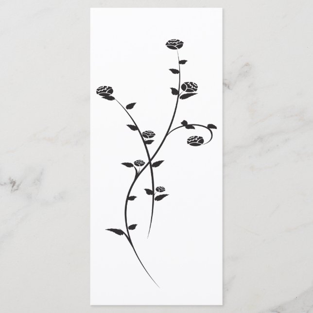 Bröllopsprogrammet Black och Vit ros Program (Framsida)