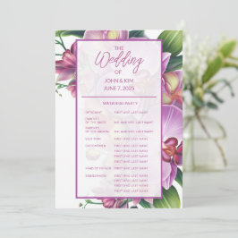 Bröllopsprogrammet blommigt Orchids Program