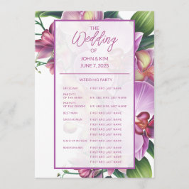 Bröllopsprogrammet blommigt Orchids Program