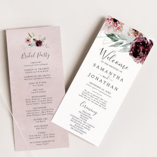 Bröllopsprogrammet blommigt Romantik Program
