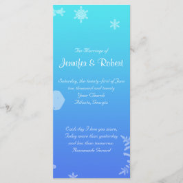 Bröllopsprogrammet Blue and Teal Snowflake Posh Program