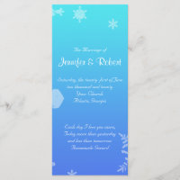 Bröllopsprogrammet Blue and Teal Snowflake Posh