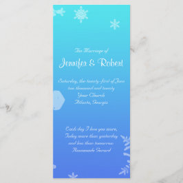 Bröllopsprogrammet Blue and Teal Snowflake Posh Program