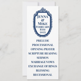 Bröllopsprogrammet Blue Edwardian Bild Ram