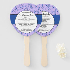 Bröllopsprogrammet Blue- och Lilac-Blommigt