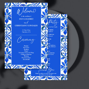 Bröllopsprogrammet Blue Talavera Spanska plattor