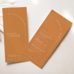 Bröllopsprogrammet Boho Brunt Orange Arch Minimali<br><div class="desc">Designad att samordna med för "Arches Minimalist" bröllopsinbjudan. Om du vill ändra information klickar du på Information. Om du vill flytta texten eller ändra storlek, teckensnitt eller färg klickar du på Redigera med Design Verktyg. Visa samlingslänken på den här sidan om du vill se alla matchande objekt i den här...</div>