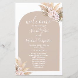 Bröllopsprogrammet Boho Pampas Grass Arch