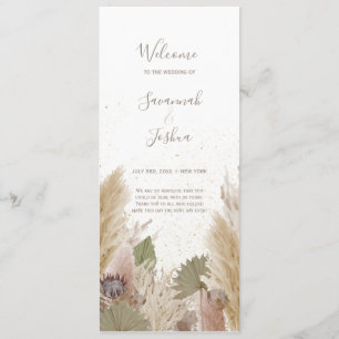 BRÖLLOPSPROGRAMMET BOHO PAMPAS GRASS WATERCOLOR PROGRAM